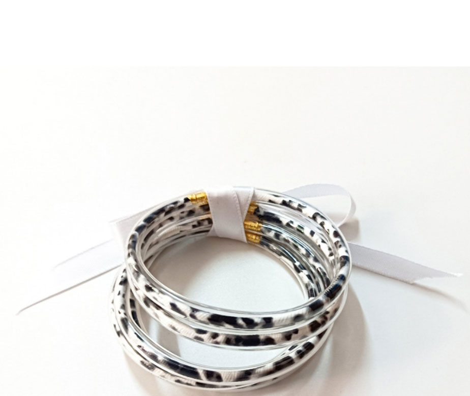 Fashion White Silicone Polka Dot Bow Bracelet Set,Fashion Bangles