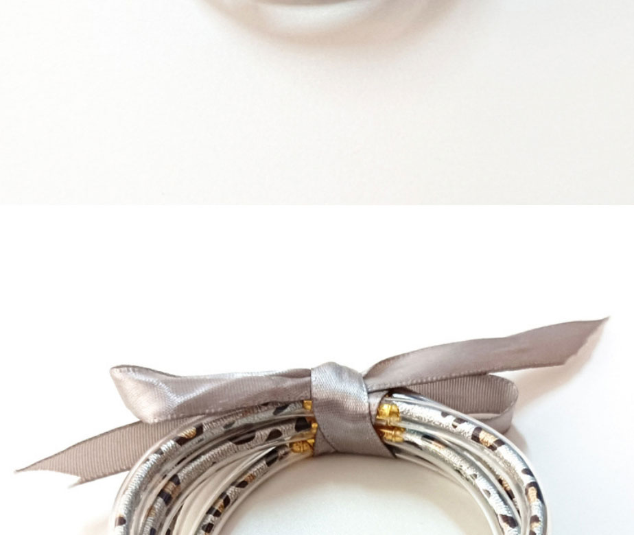 Fashion Gold Silicone Polka Dot Bow Bracelet Set,Fashion Bangles