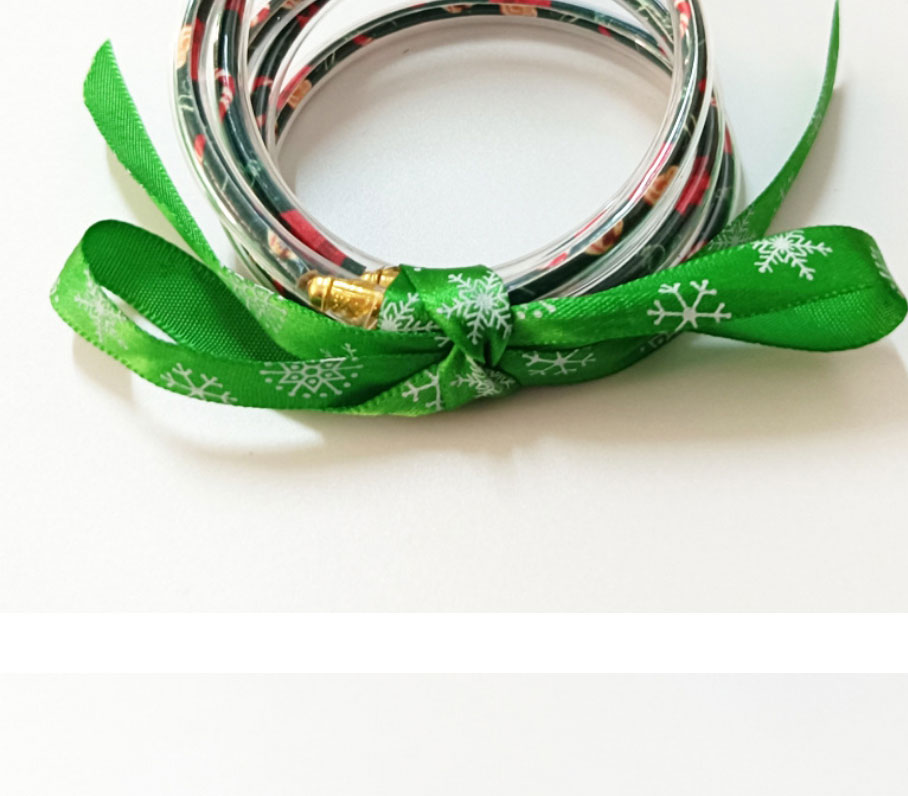 Fashion Green Silicone Christmas Bow Bracelet Set,Fashion Bangles