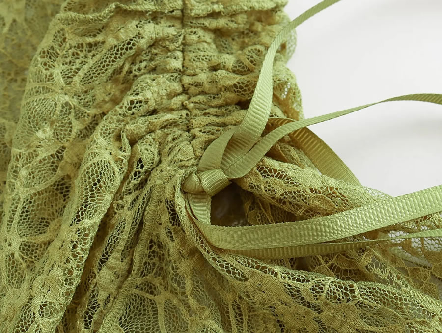 Fashion Green Textured Lace Asymmetric Skirt,Skirts