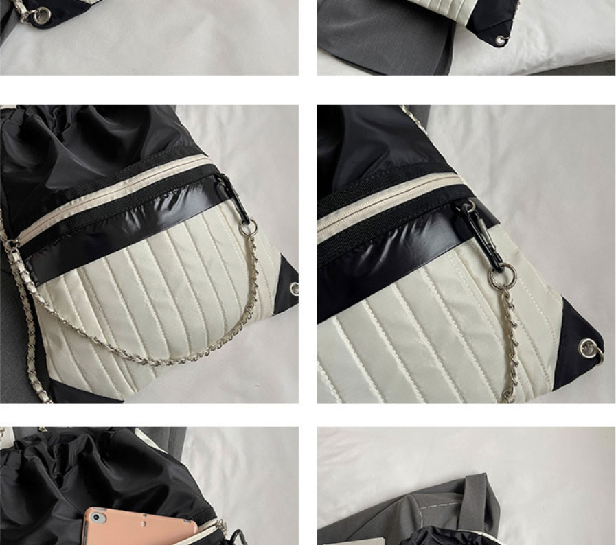 Fashion Black And White Pu Large Capacity Backpack,Backpack