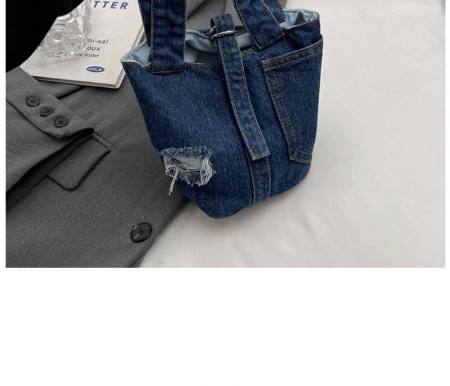 Fashion Navy Blue Denim Large Capacity Handbag,Handbags