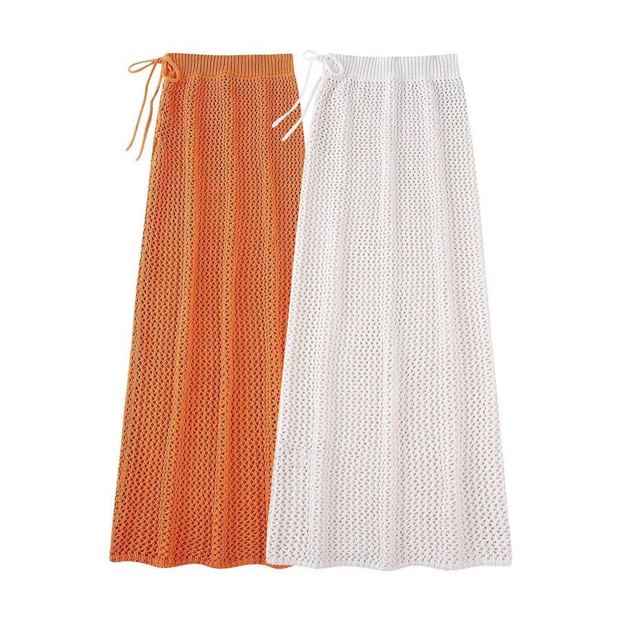 Fashion Off White Crochet Skirt,Skirts