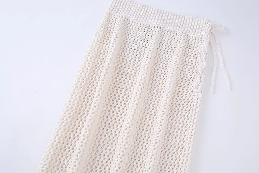 Fashion Off White Crochet Skirt,Skirts