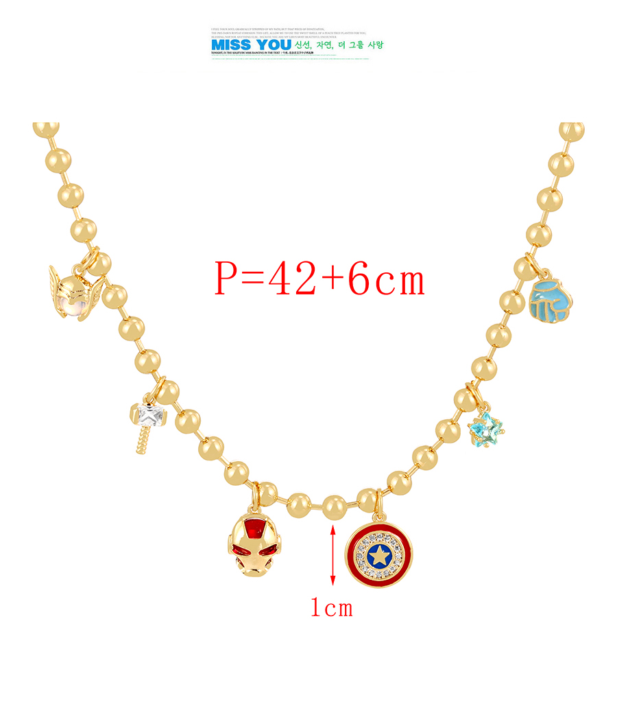 Fashion Golden 13 Copper Inlaid Zircon Princess Series Pendant Bead Necklace (4mm),Necklaces