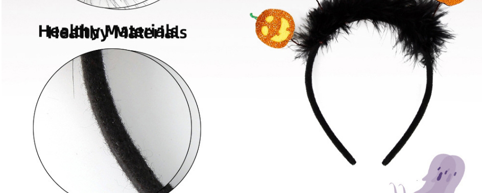 Fashion Trident Spider Black Hair Headband Felt Bat Pumpkin Spider Skull Ghost Headband,Festival & Party Supplies