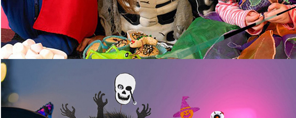 Fashion Devil Cat Black Hair Headband Felt Bat Pumpkin Spider Skull Ghost Headband,Festival & Party Supplies