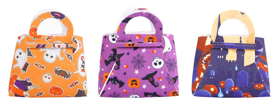 Fashion Spider Web Skull Pumpkin Non-woven Printed Large Capacity Tote Bag,Handbags