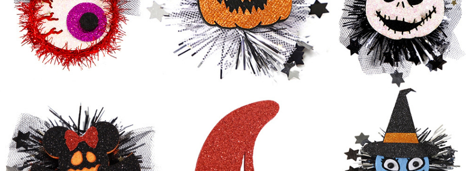 Fashion Spider Witch Hat Felt Mesh Halloween Geometric Barrettes,Hairpins