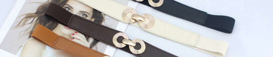 Fashion Brown Metal Buckle Elastic Wide Belt,Wide belts