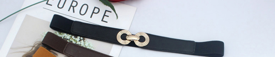 Fashion Brown Metal Buckle Elastic Wide Belt,Wide belts