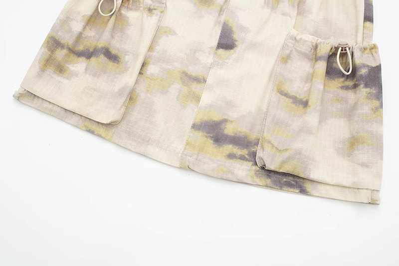 Fashion Printing Blended Printed Cargo Skirt,Skirts
