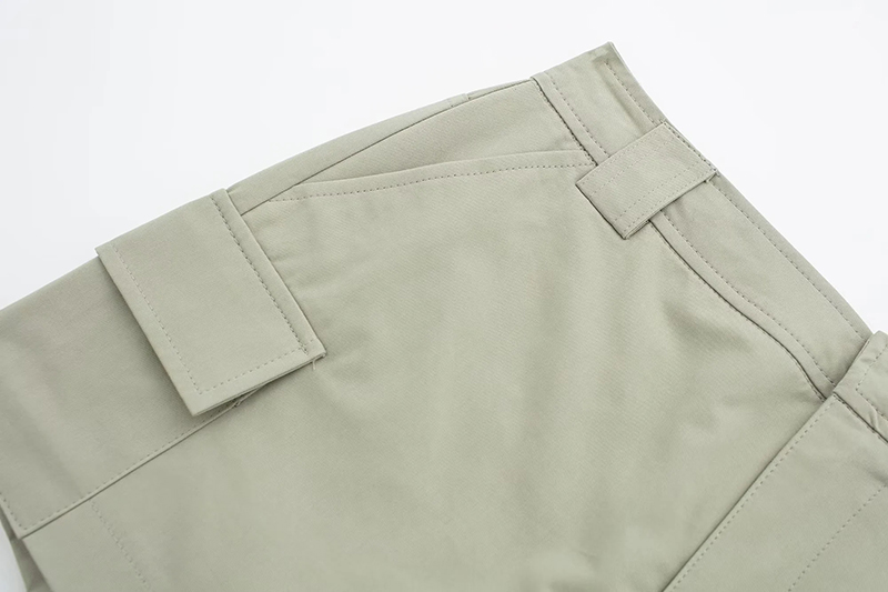 Fashion Green Blend Pocket Shorts,Shorts