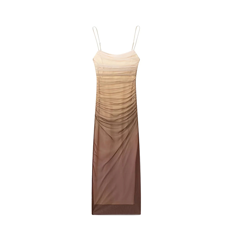 Fashion Printing Screen-print Slip Dress,Long Dress