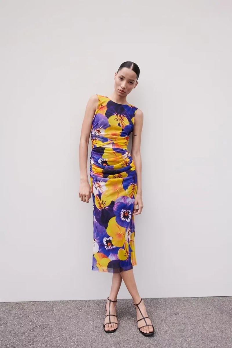 Fashion Printing Silk-screen Print Dress,Long Dress