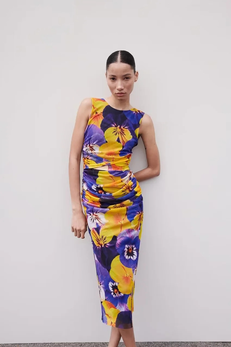 Fashion Printing Silk-screen Print Dress,Long Dress
