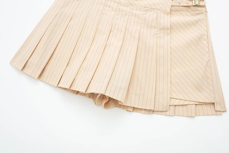 Fashion Stripe Striped Wide Pleated Culottes,Shorts