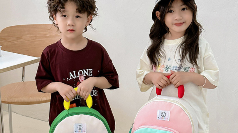 Fashion White Nylon Color Contrast Detachable Children