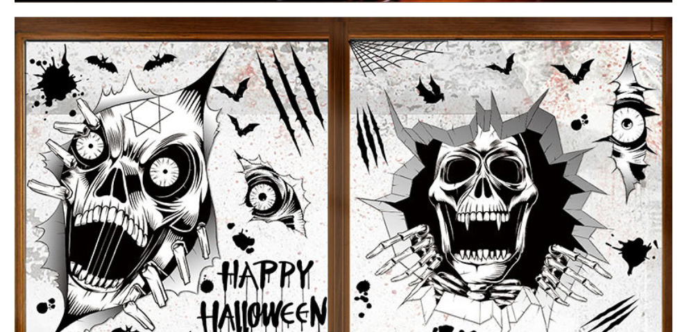 Fashion Set Xc54+xc55 Halloween Geometric Electric Window Sticker,Festival & Party Supplies
