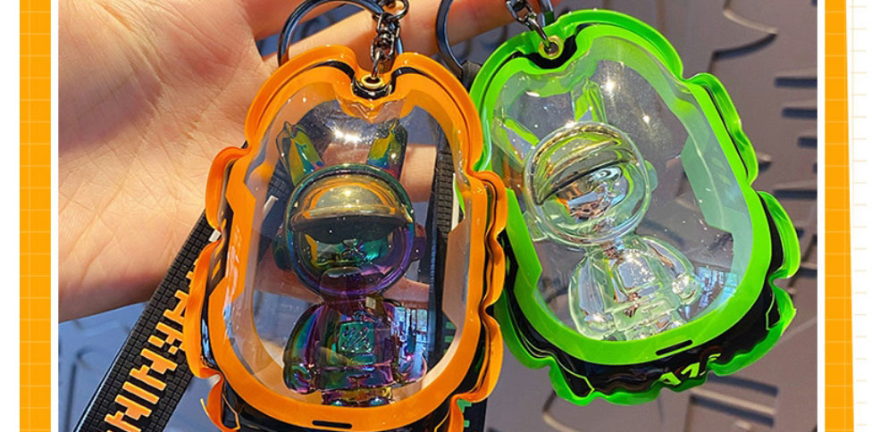 Fashion Genuine Cool Space Boy Inflatable Bag-green Resin Astronaut Keychain,Fashion Keychain