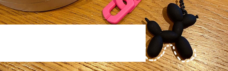 Fashion Black Rose Chain Pendant - Balloon Dog Type Acrylic Chain Balloon Dog Keychain,Fashion Keychain
