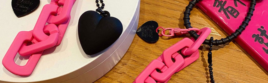Fashion Black Rose Chain Pendant - Balloon Dog Type Acrylic Chain Balloon Dog Keychain,Fashion Keychain