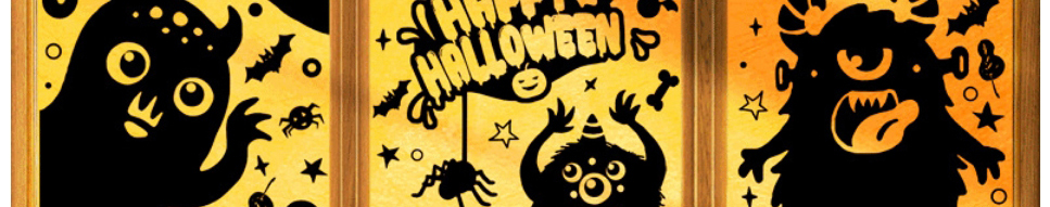 Fashion Bq246 Happy Halloween Pvc Halloween Geometric Static Sticker,Festival & Party Supplies