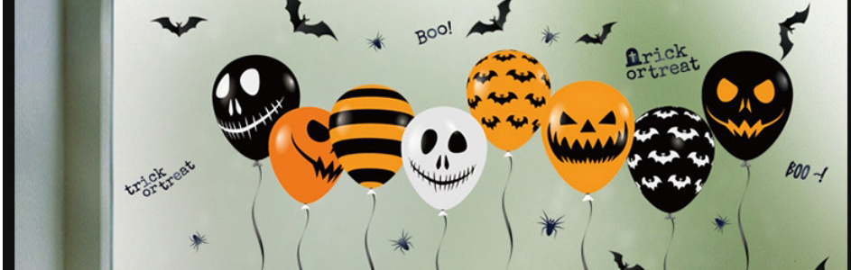Fashion Halloween Balloon Pvc Halloween Balloon Bat Skull Static Sticker,Festival & Party Supplies