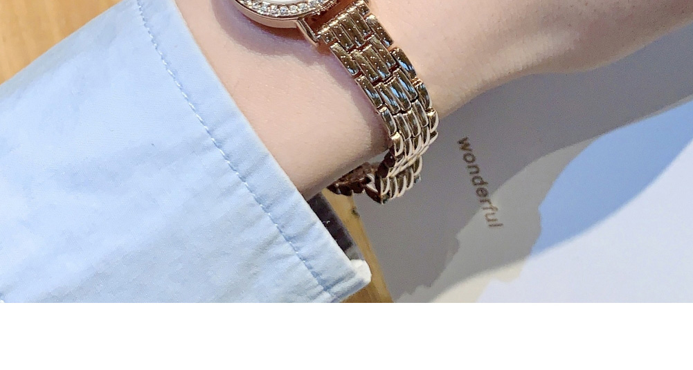 Fashion Silver Titanium Steel Diamond Round Dial Watch (with Battery),Ladies Watches