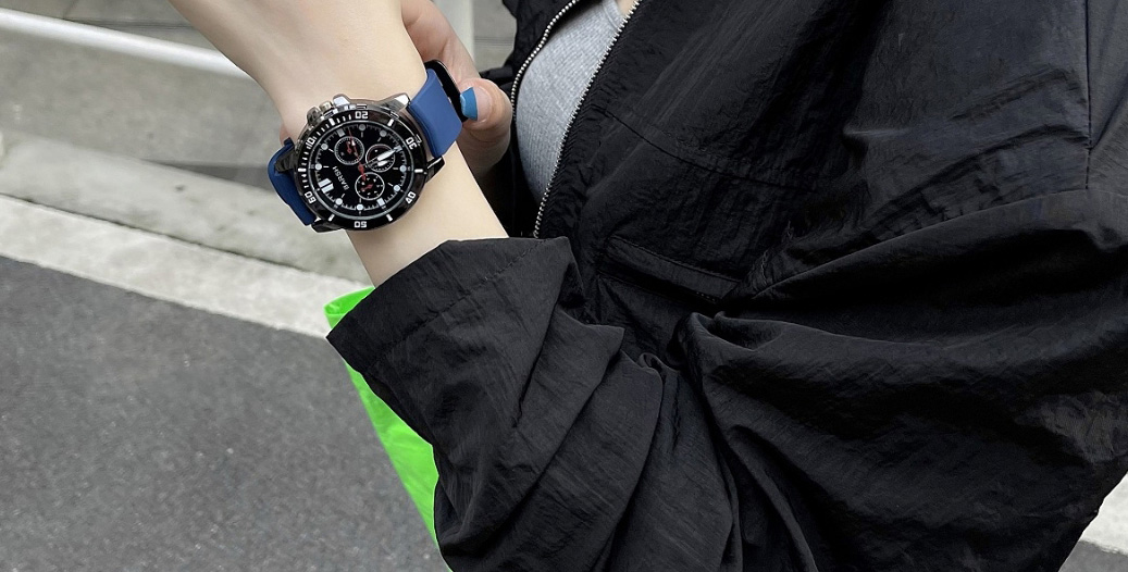 Fashion Green Belt Titanium Steel Round Dial Watch (with Battery),Ladies Watches