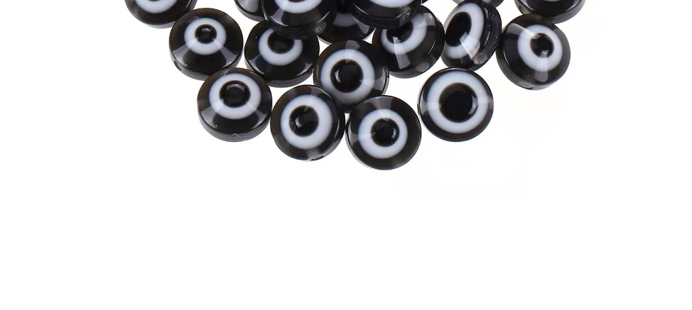 Fashion 8mm 500pcs_black Geometric Oblate Eye Beads Loose Beads,Beads
