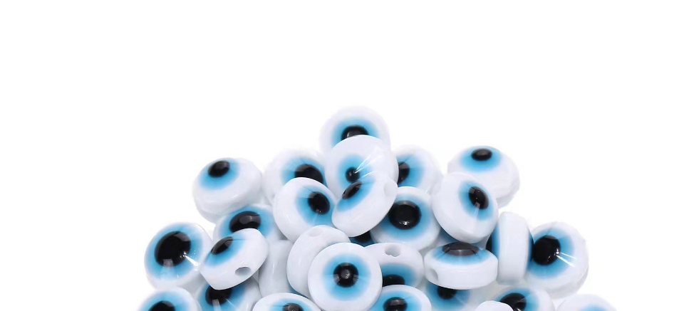 Fashion 10mm500 _ Lake Blue Geometric Oblate Eye Beads Loose Beads,Beads