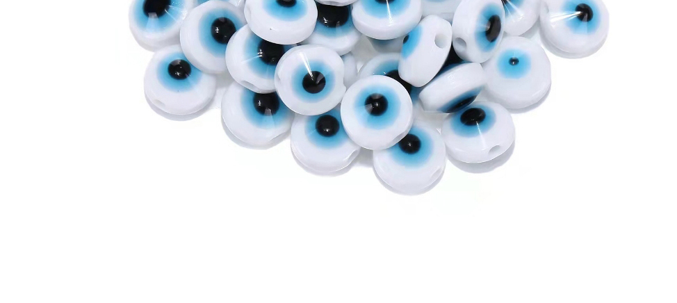 Fashion 8mm 500pcs_transparent White Geometric Oblate Eye Beads Loose Beads,Beads