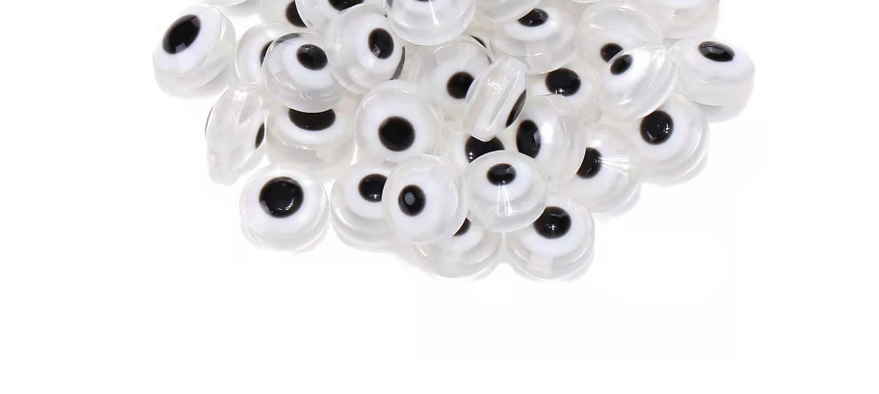 Fashion 8mm 500pcs_white Geometric Oblate Eye Beads Loose Beads,Beads