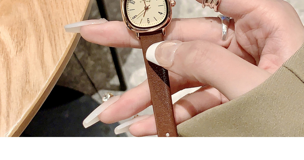 Fashion Pink Belt Pu Square Dial Watch (with Battery),Ladies Watches