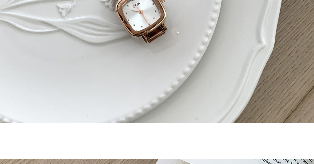Fashion Silver With White Noodles Pu Square Dial Watch (with Battery),Ladies Watches