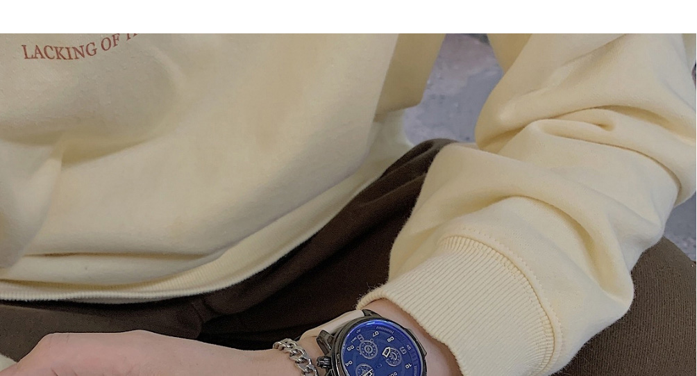 Fashion Khaki Belt Pu Round Dial Watch (with Battery),Ladies Watches