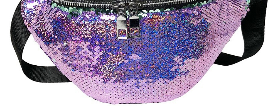 Fashion Purple Laser Sequin Large Capacity Messenger Bag,Shoulder bags