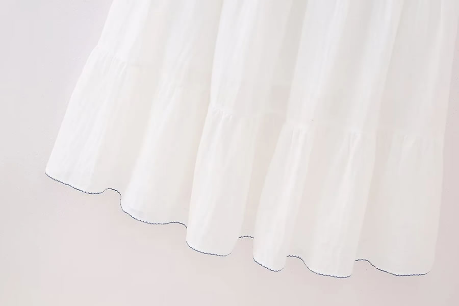 Fashion White Woven Laminated Skirt,Skirts