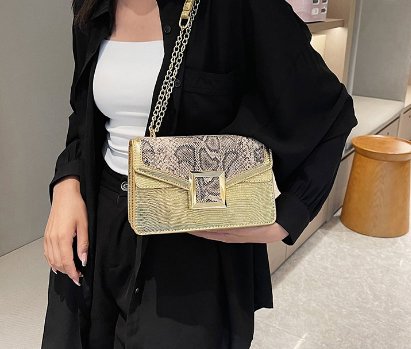 Fashion Black Pu Snake Pattern Flap Crossbody Bag,Shoulder bags