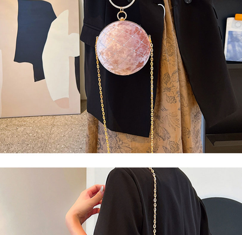 Fashion Grey Pu Suede Rhombus Spherical Messenger Bag,Shoulder bags