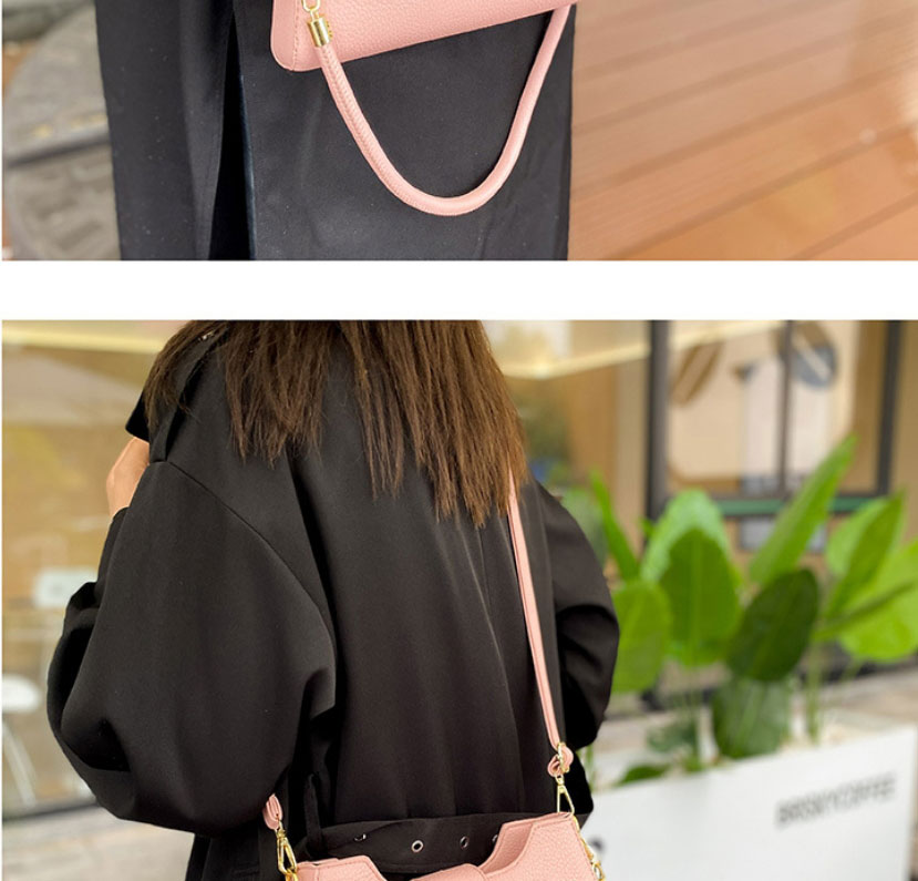 Fashion Pink Pu Square Buckle Messenger Bag,Shoulder bags
