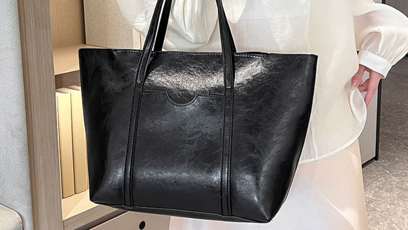 Fashion Black Pu Large Capacity Single Shoulder Messenger Bag,Shoulder bags