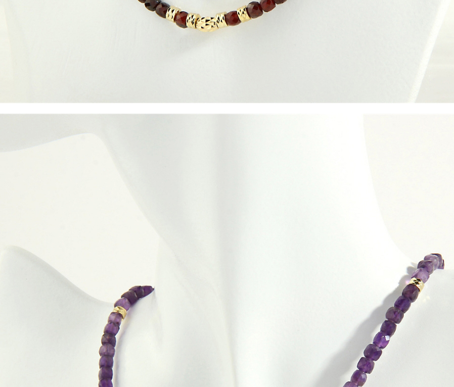 Fashion New Mountain Jade Semi-precious Beaded Geometric Necklace,Crystal Necklaces