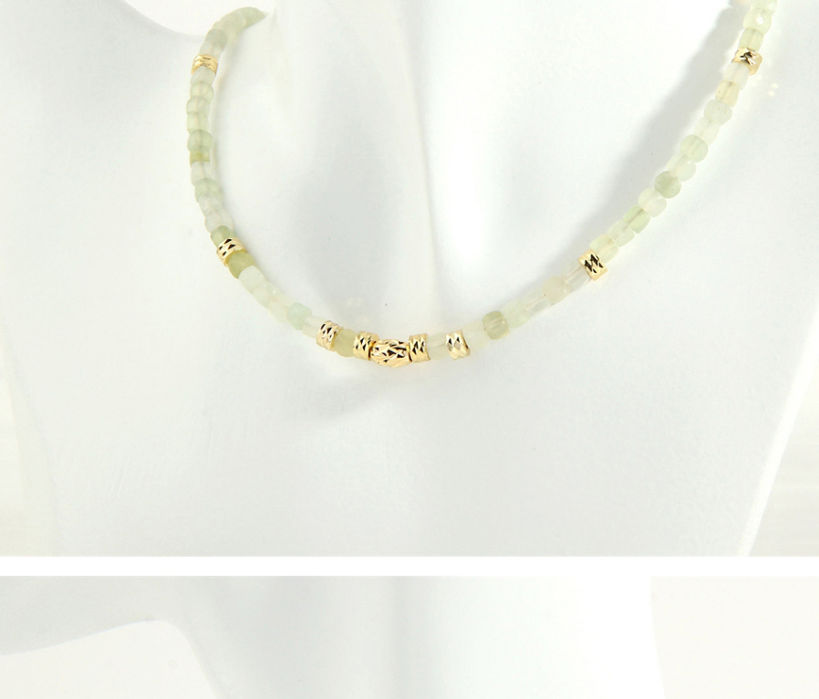 Fashion New Mountain Jade Semi-precious Beaded Geometric Necklace,Crystal Necklaces