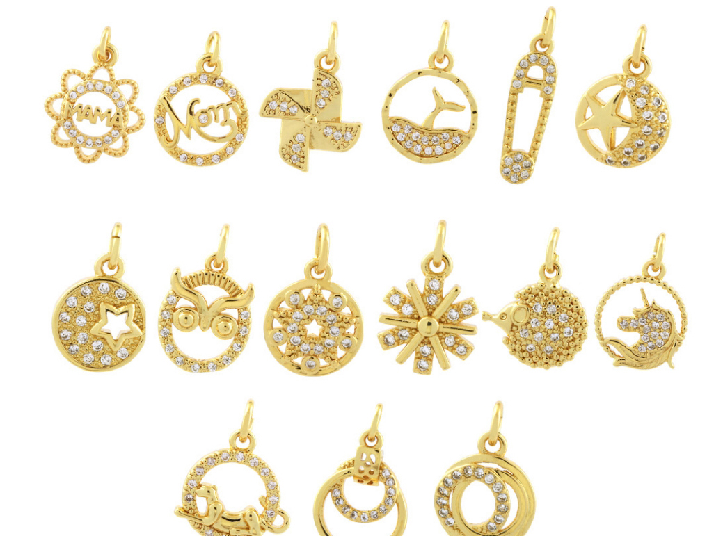 Fashion 5# Gold-plated Copper Diamond Geometric Diy Accessories,Jewelry Findings & Components