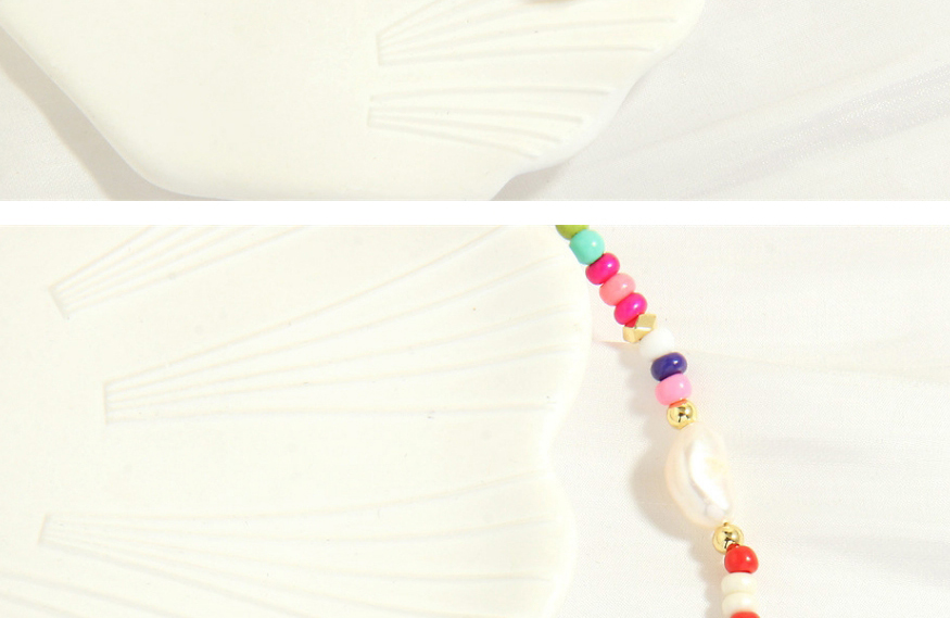 Fashion Color Colorful Rice Bead Beaded Heart Pearl Necklace,Pendants