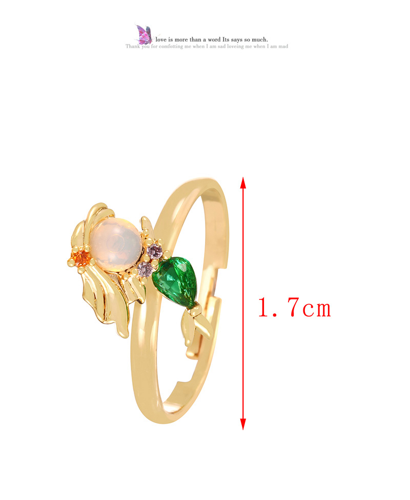 Fashion Golden 2 Copper Paved Zirconia Princess Pendant Ring,Rings