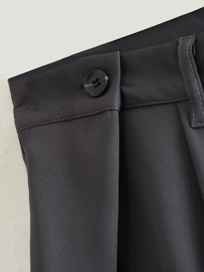Fashion Beige Polyester Irregular Straight-leg Trousers,Pants