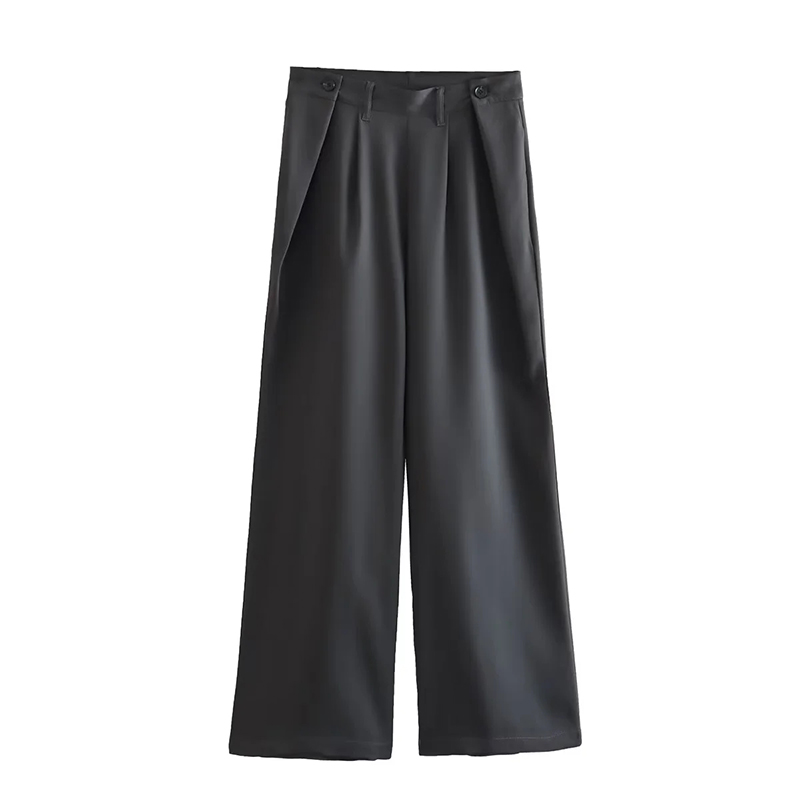 Fashion Beige Polyester Irregular Straight-leg Trousers,Pants